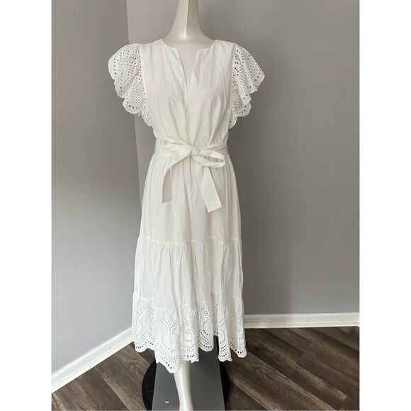 NWT Rails Embroidered Gia Midi Dress White Size Small $288 - Picture 4 of 12